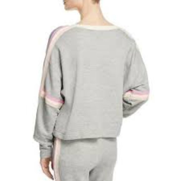Splendid Womens Gray Striped Heathered Ribbed Trim - Picture 3 of 7